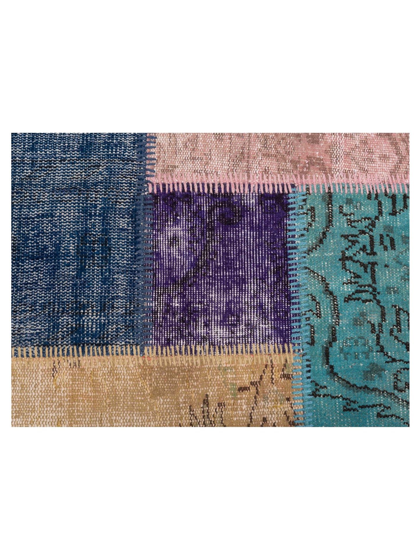 Patchwork Multi 3.4x4.11 Hand Knotted Rug