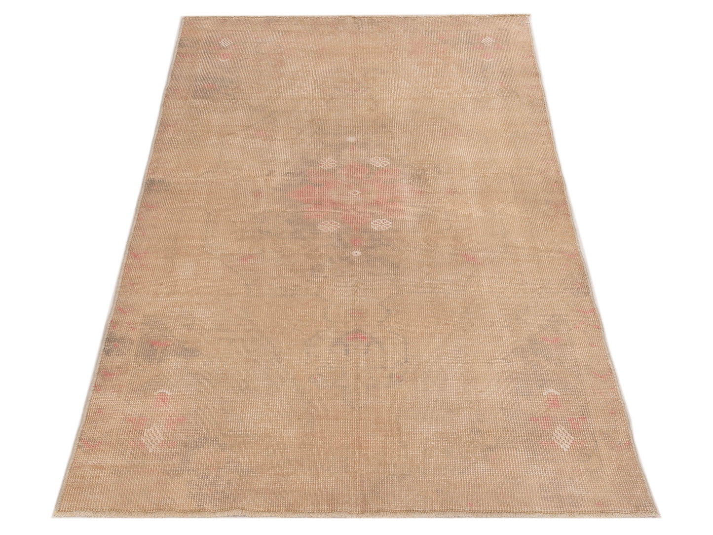 Vintage Beige 4x7.4 Hand Knotted Rug