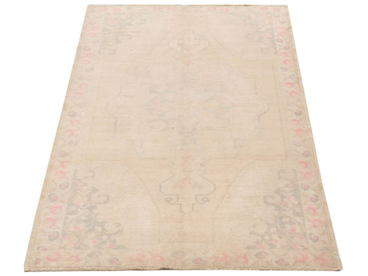 Nomadra Beige Green 4.6x7.2 Hand Knotted Rug