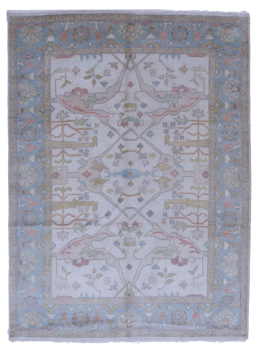 Pasha Anadol Oushak  Ivory Light Blue Traditional