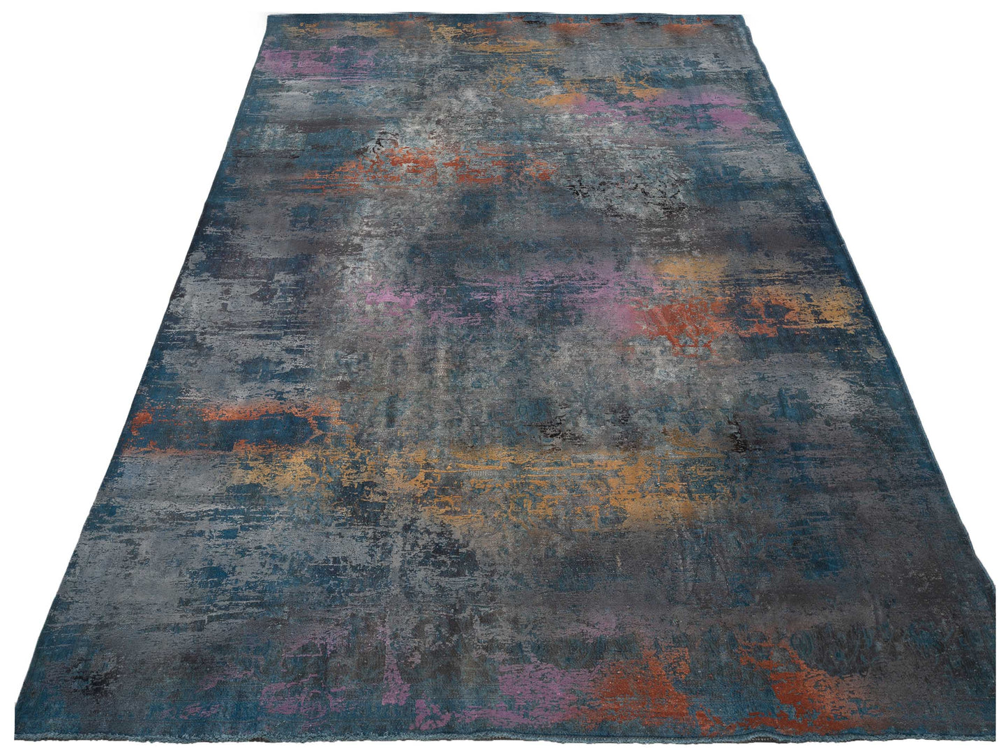 Vintage Blue Blue 9.2x12.2 Hand Knotted Rug