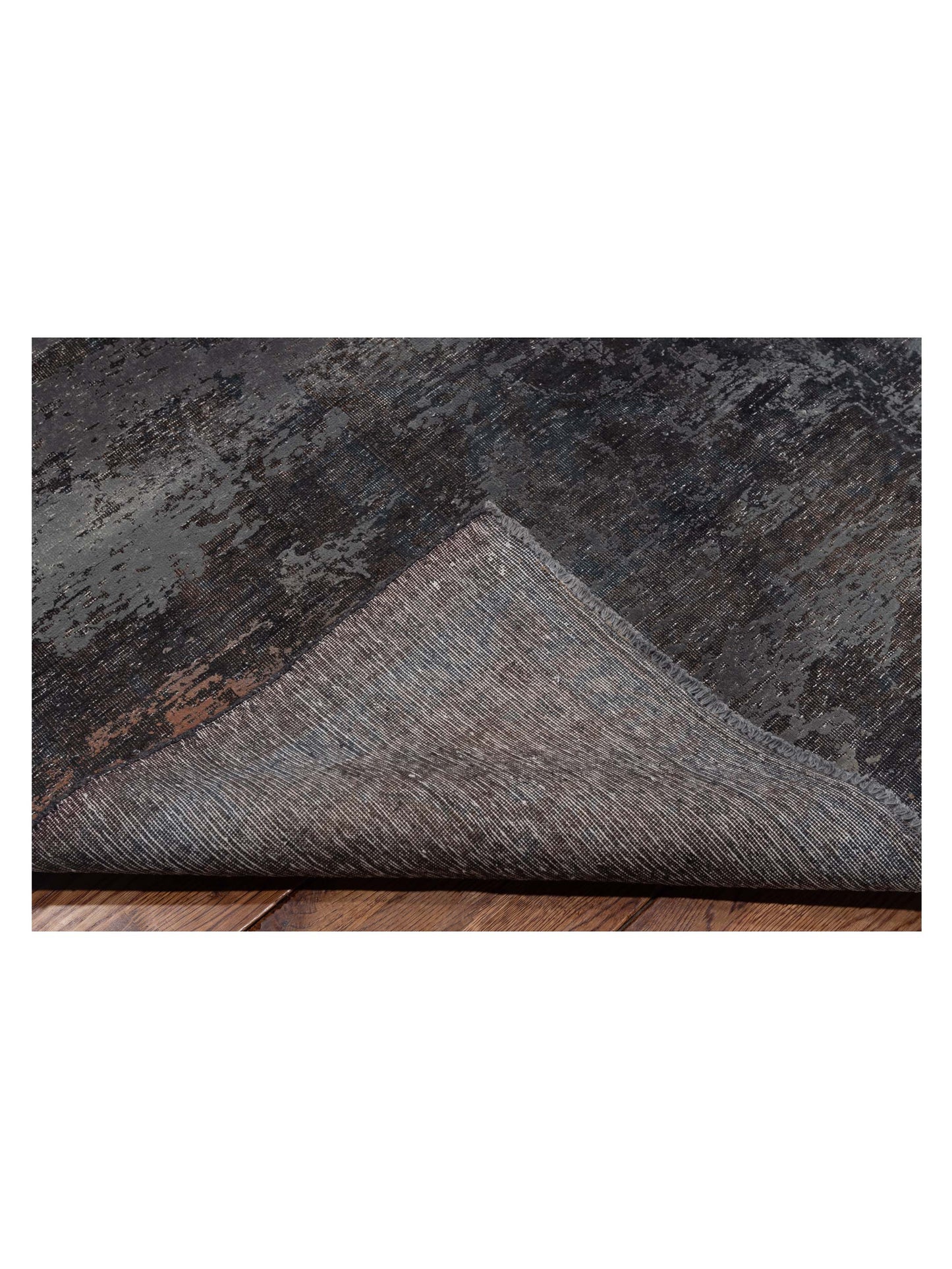 Vintage Dark Gray 9.9x13 Hand Knotted Rug