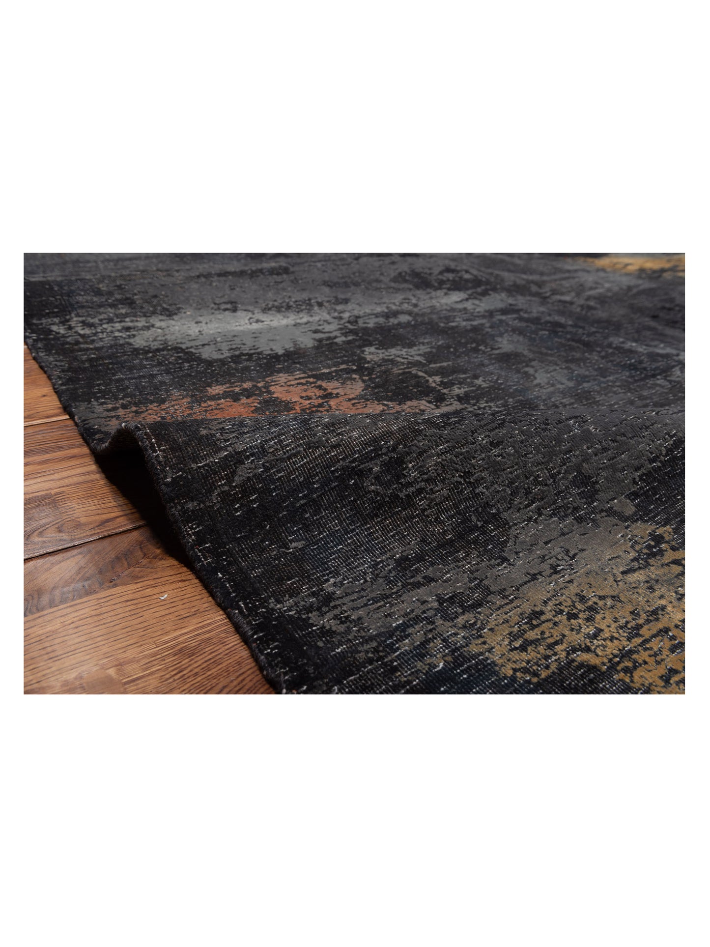 Vintage Dark Gray 9.9x13 Hand Knotted Rug