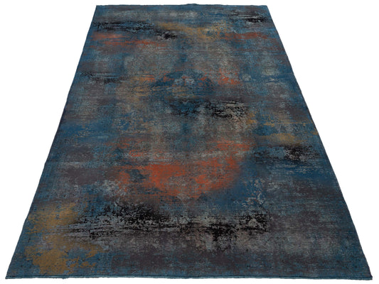 Vintage Blue Gray 8.1x12.4 Hand Knotted Rug