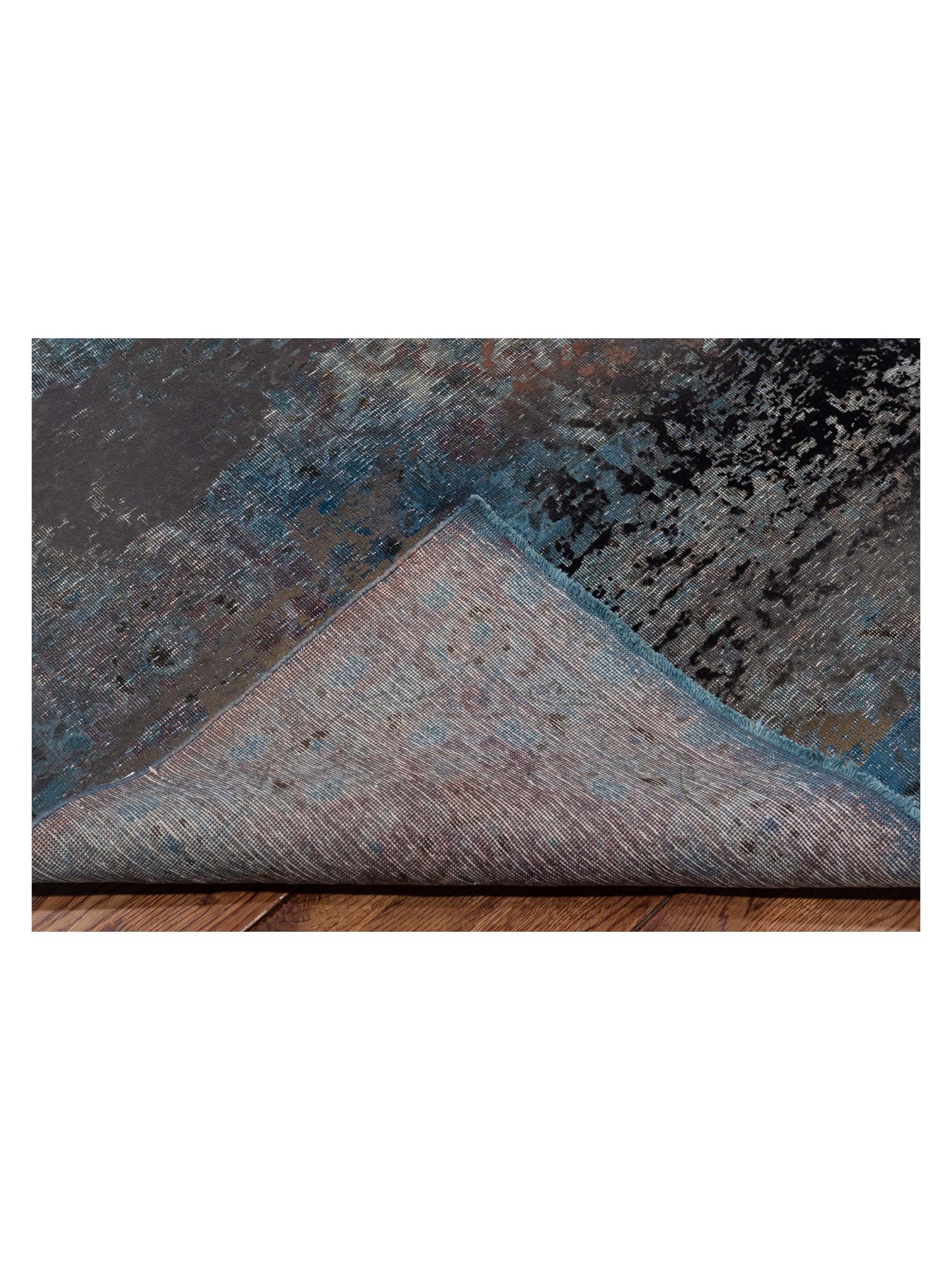 Vintage Blue Gray 8.1x12.4 Hand Knotted Rug