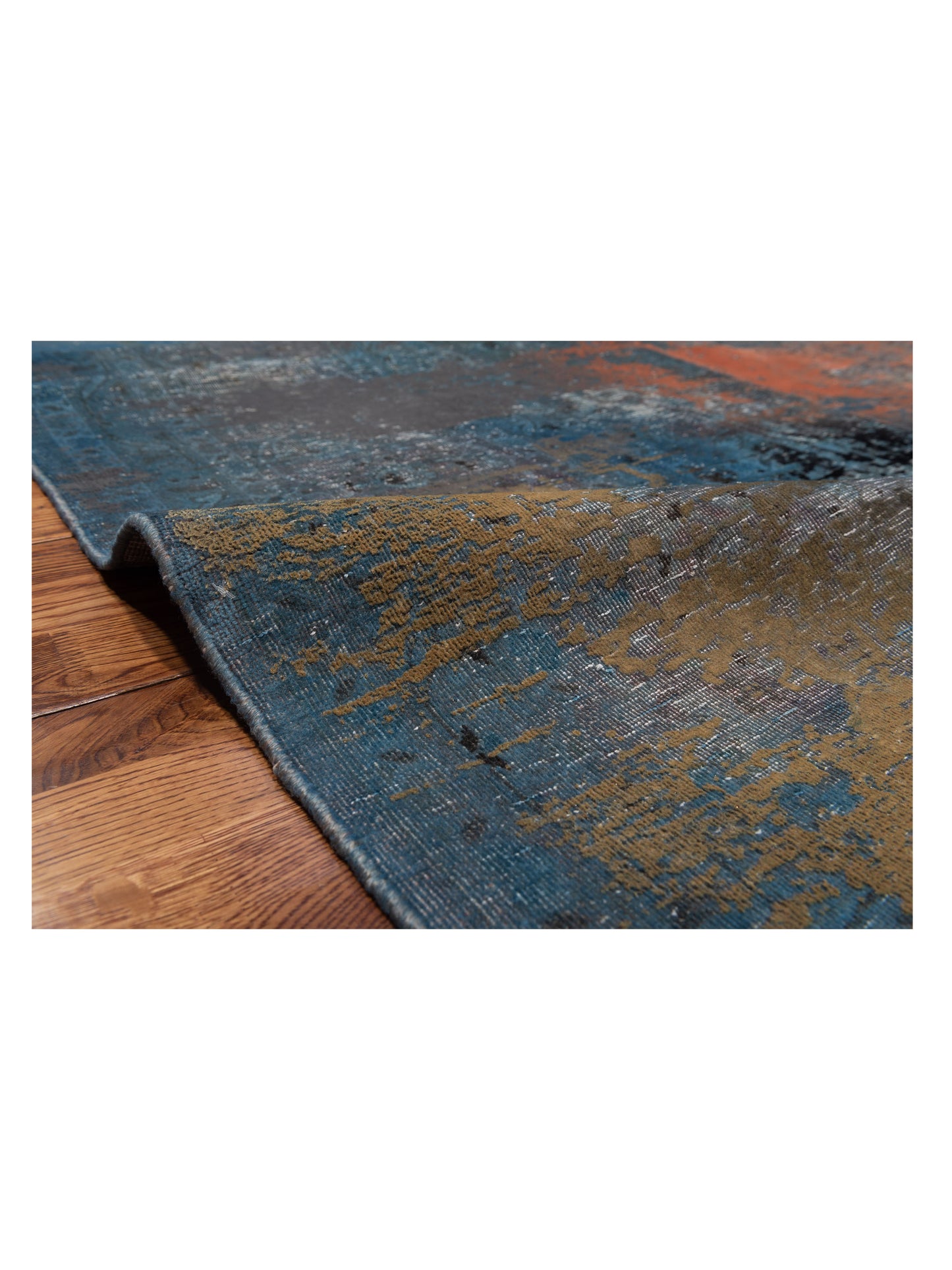 Vintage Blue Gray 8.1x12.4 Hand Knotted Rug