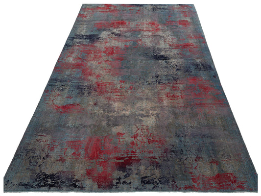 Vintage Multi 9.1x13.1 Hand Knotted Rug