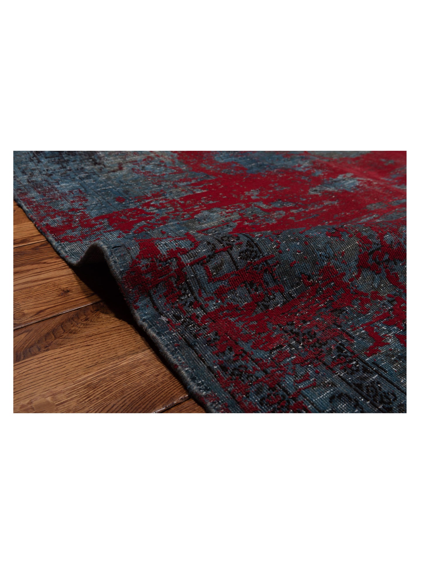 Vintage Gray Red 9.9x13.8 Hand Knotted Rug