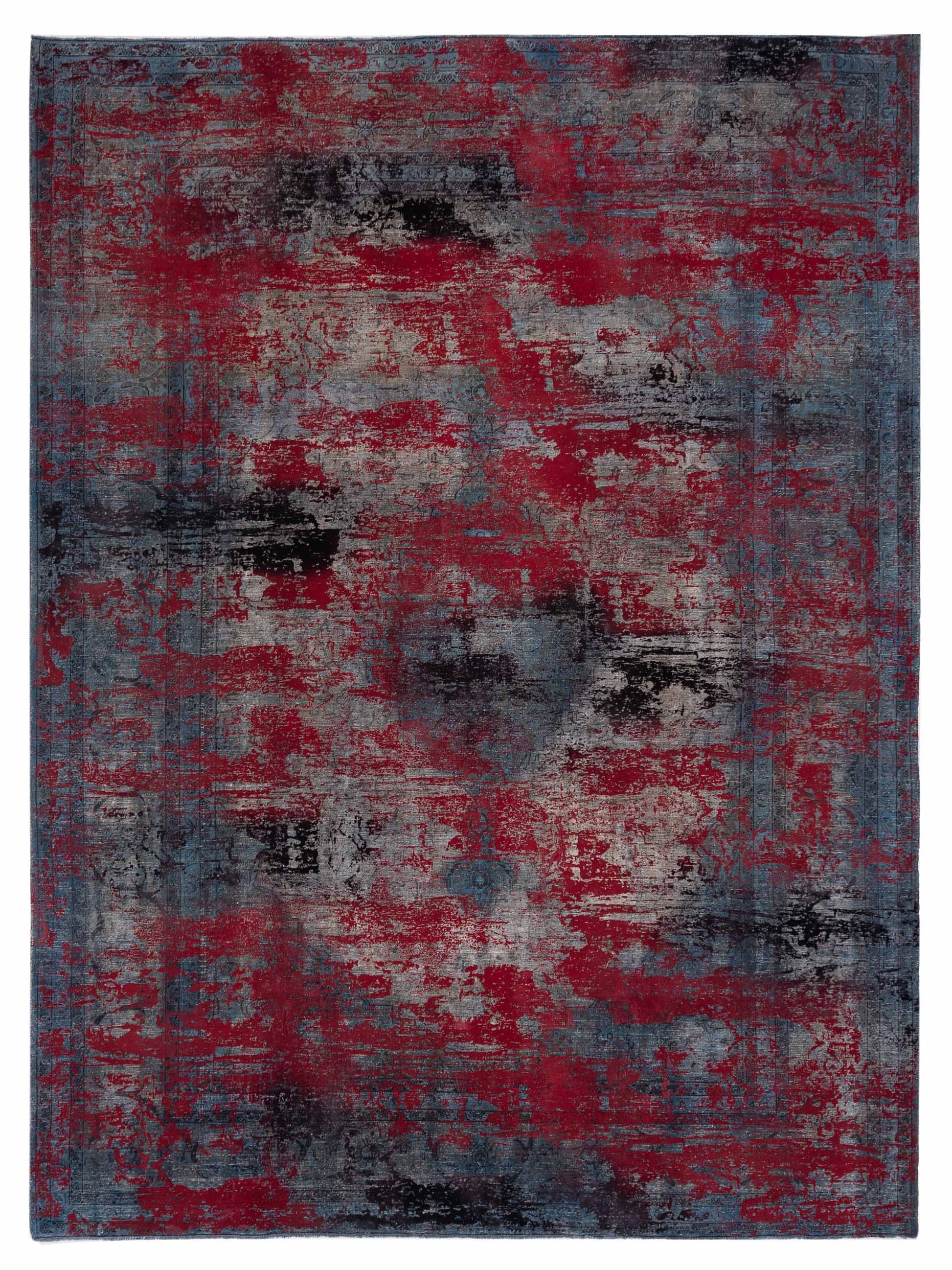 Pasha Vintage  Gray Red Contemporary