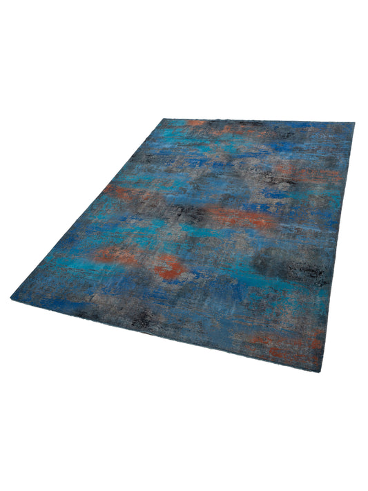 Vintage Blue Blue 9.9x13 Hand Knotted Rug