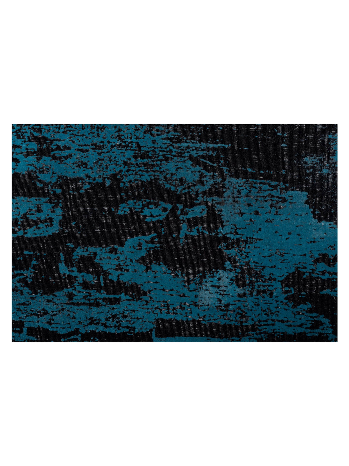 Vintage Black Blue 9.10x13.6 Hand Knotted Rug