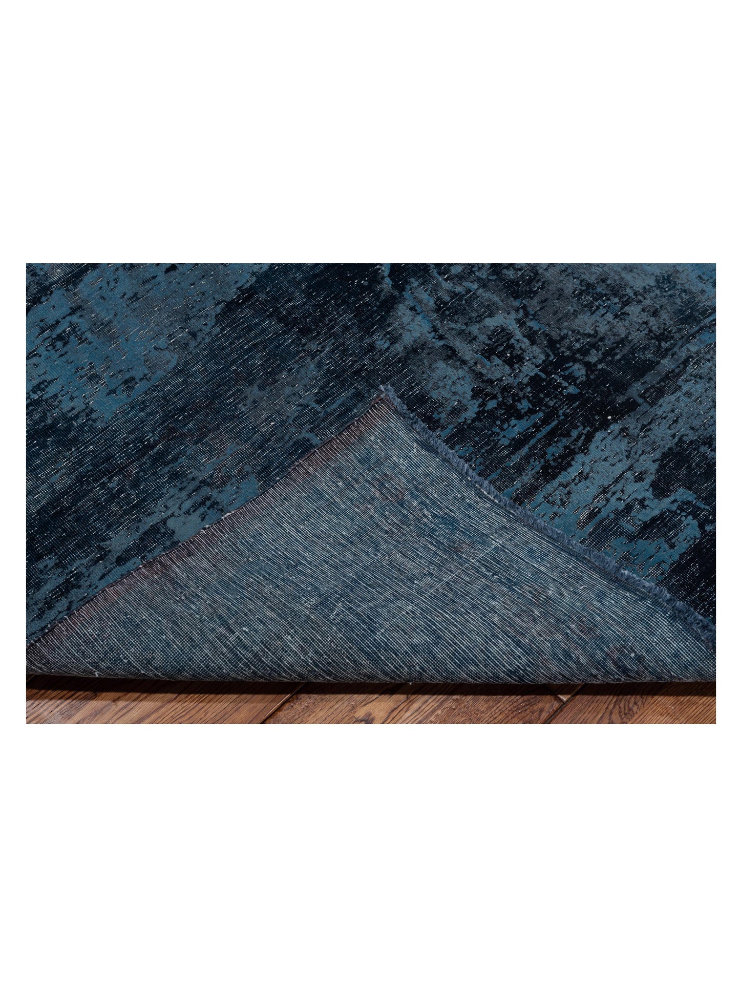 Vintage Indigo Blue 9.2x13.4 Hand Knotted Rug