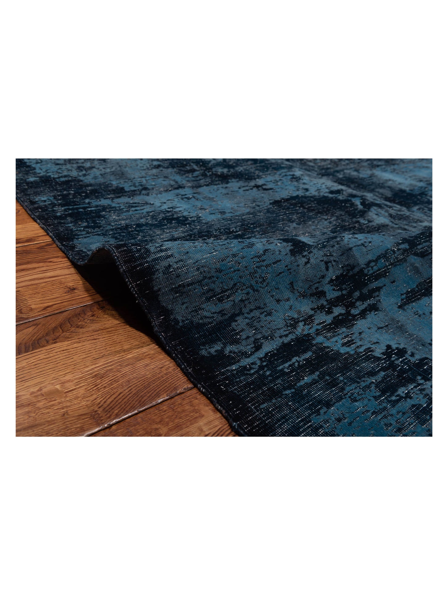 Vintage Indigo Blue 9.2x13.4 Hand Knotted Rug