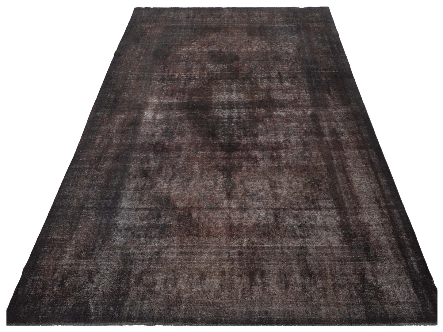 Vintage Dark Gray 9.8x13 Hand Knotted Rug