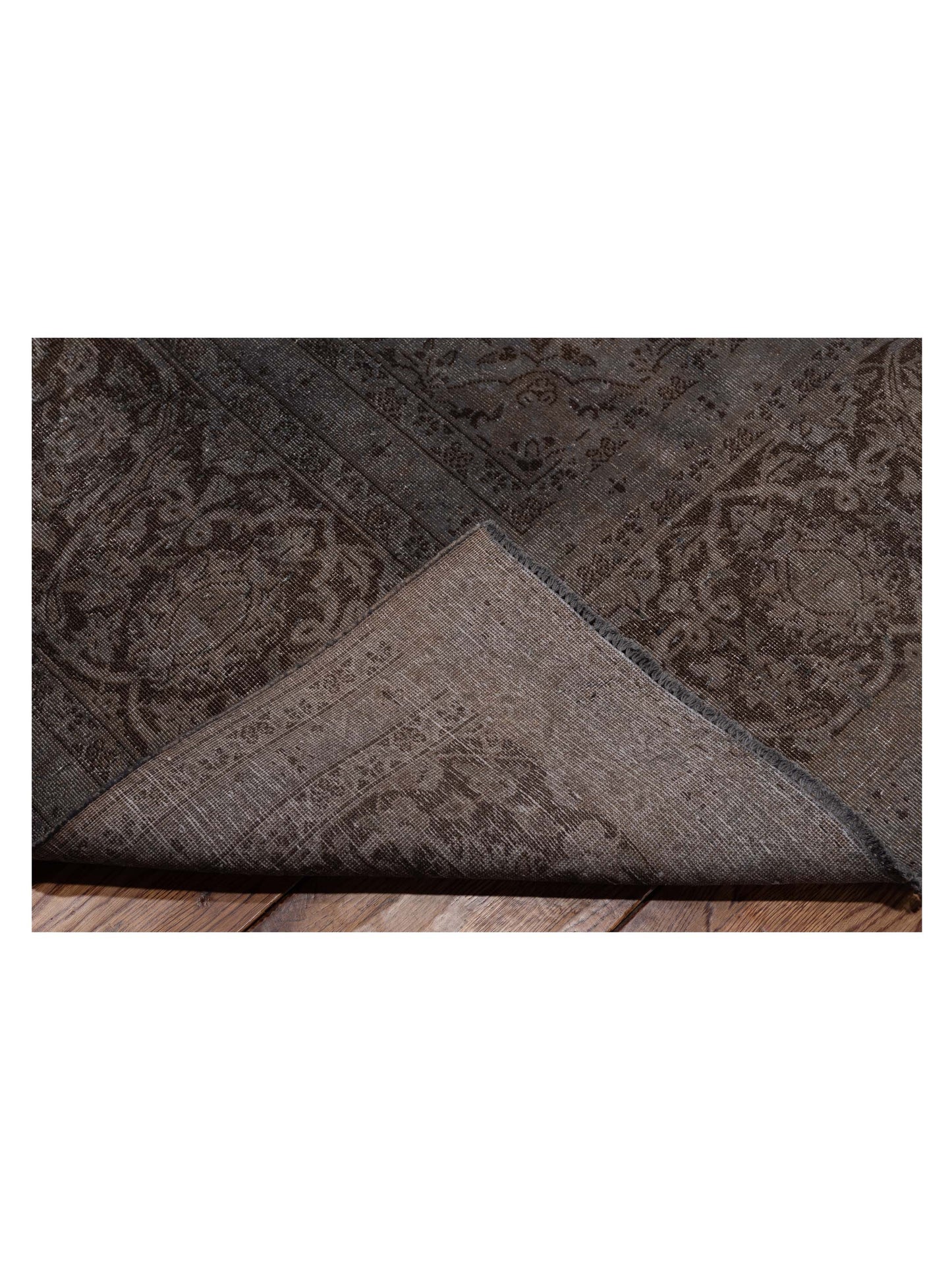 Vintage Dark Gray 9.8x13 Hand Knotted Rug