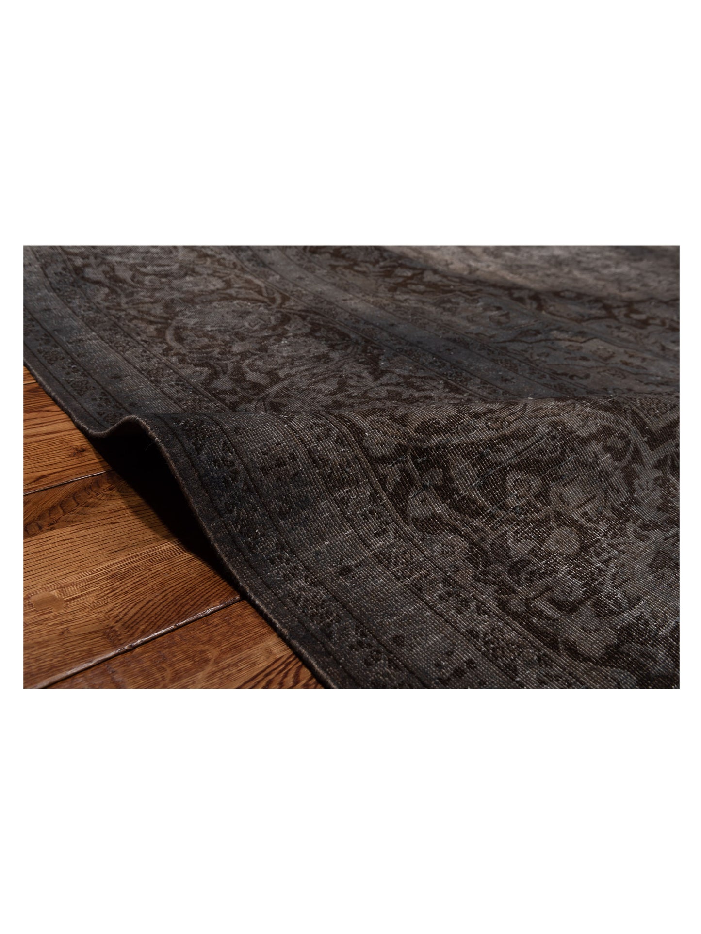 Vintage Dark Gray 9.8x13 Hand Knotted Rug