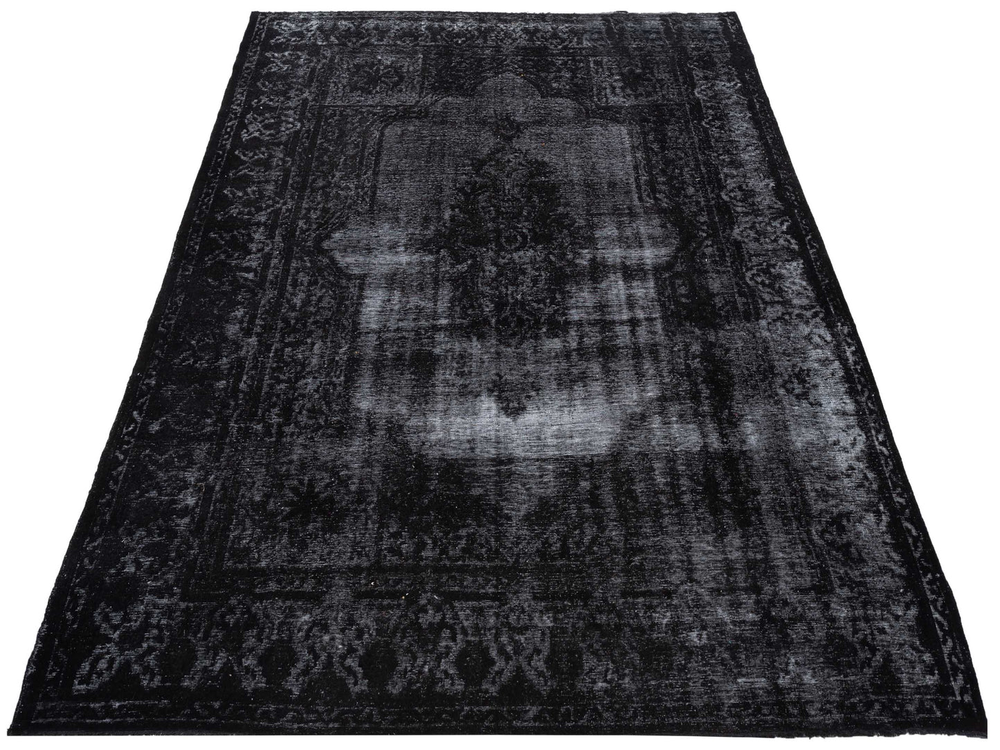 Vintage Black 8.3x11.8 Hand Knotted Rug