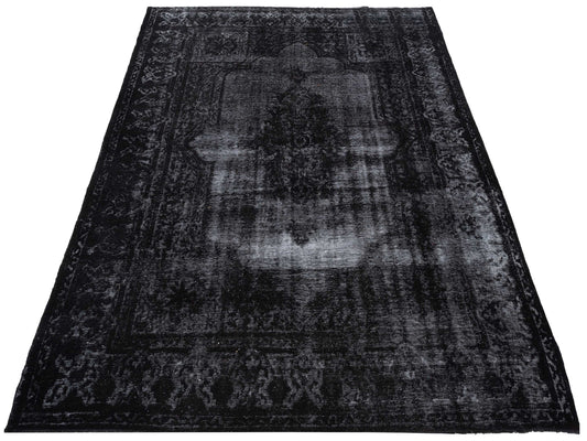 Vintage Black 8.3x11.8 Hand Knotted Rug
