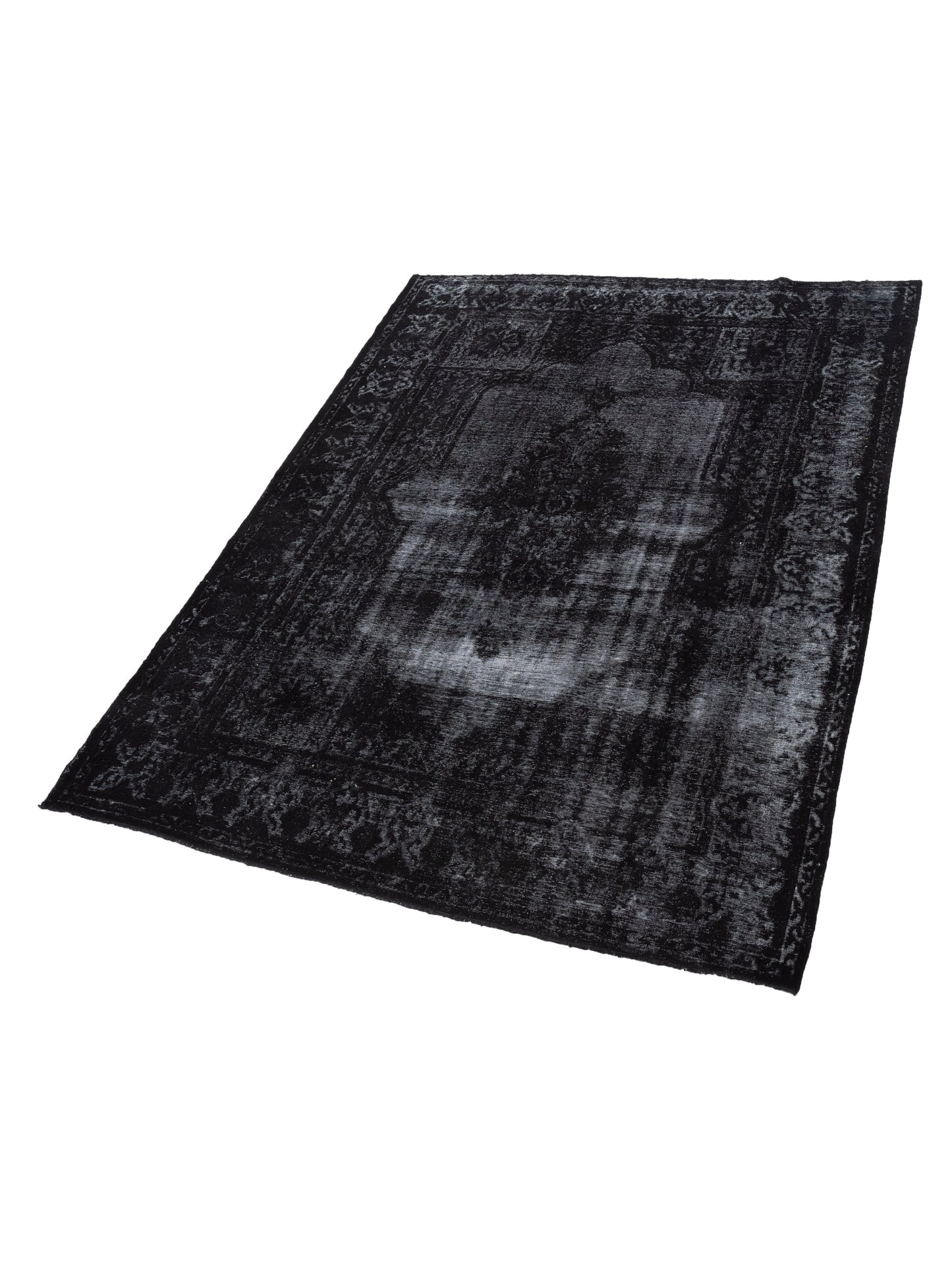 Vintage Black 8.3x11.8 Hand Knotted Rug