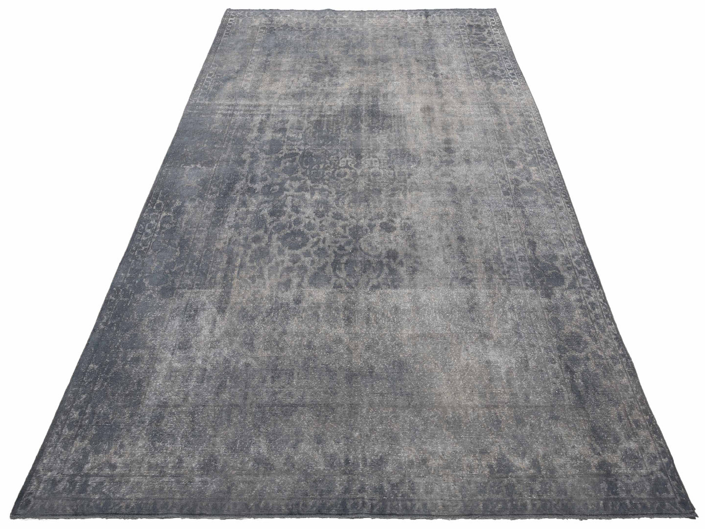 Vintage Gray 9.1x13.5 Hand Knotted Rug