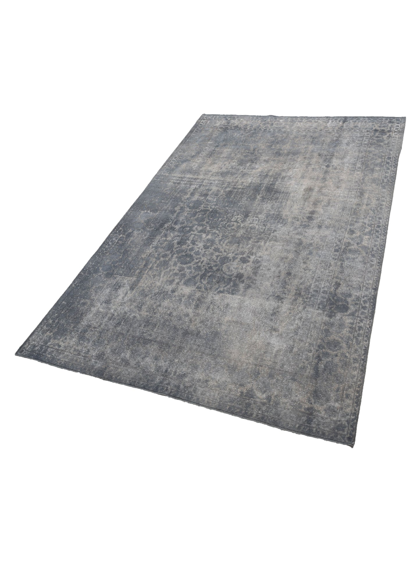 Vintage Gray 9.1x13.5 Hand Knotted Rug