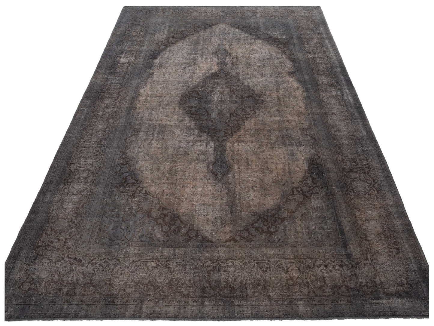 Vintage Dark Gray 9.9x12.11 Hand Knotted Rug