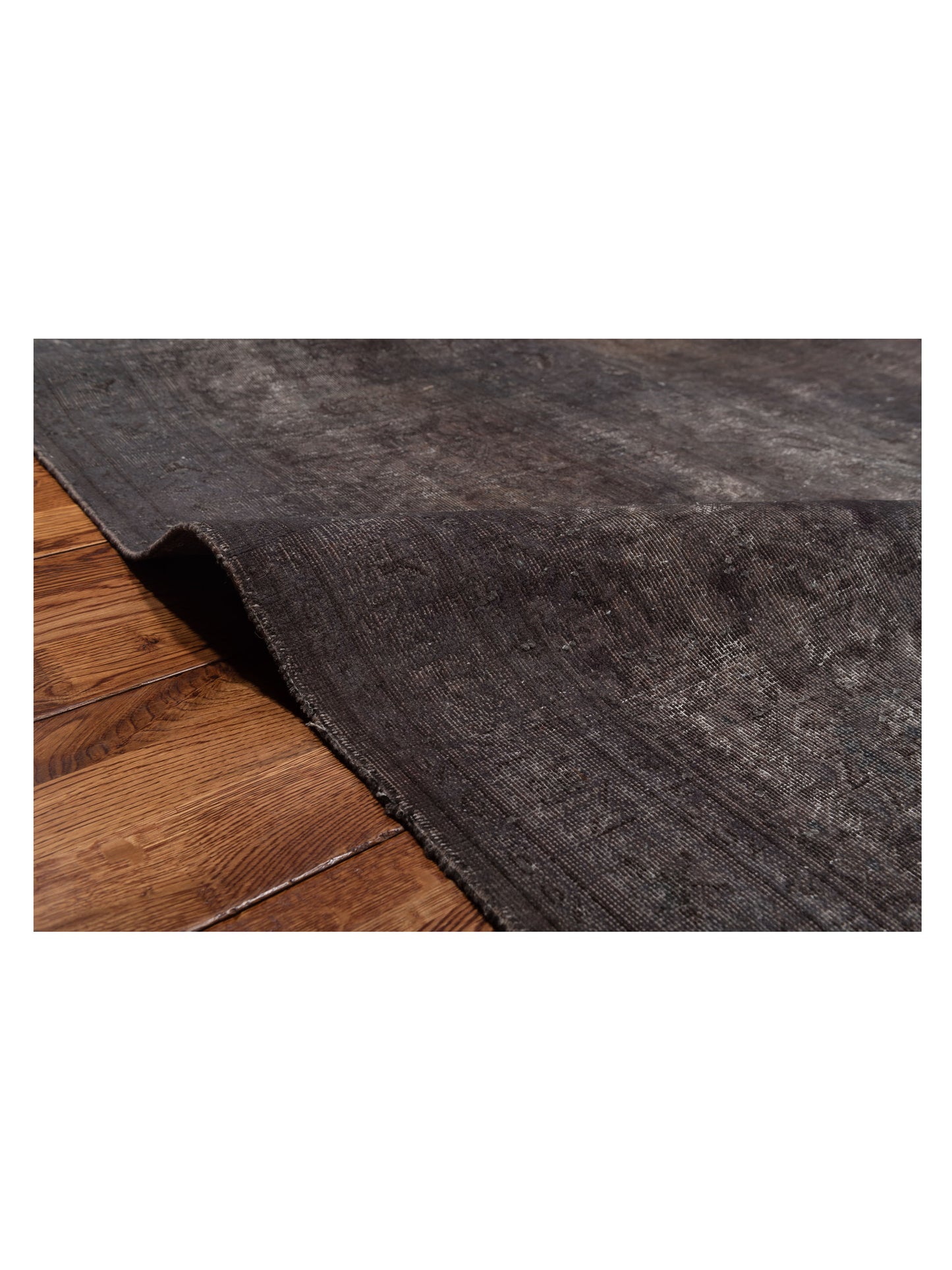 Vintage Dark Gray 10.7x14 Hand Knotted Rug