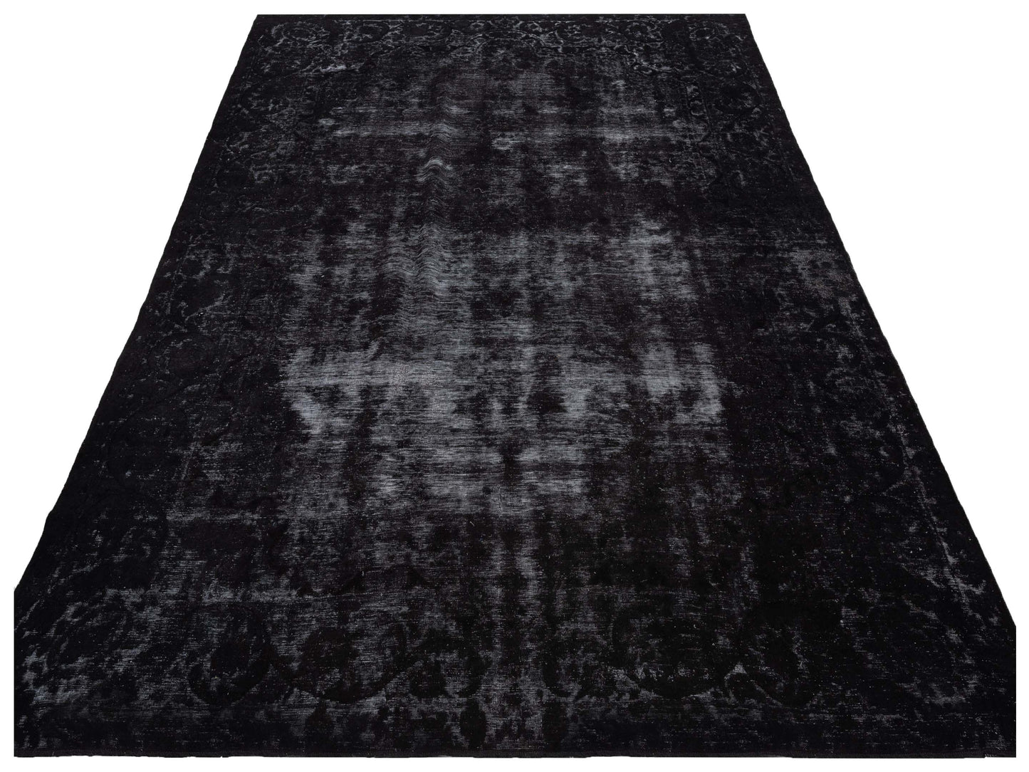Vintage Black Black 9.7x13 Hand Knotted Rug