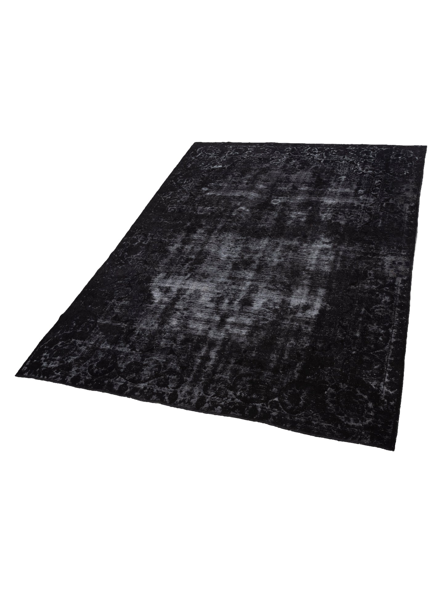 Vintage Black Black 9.7x13 Hand Knotted Rug