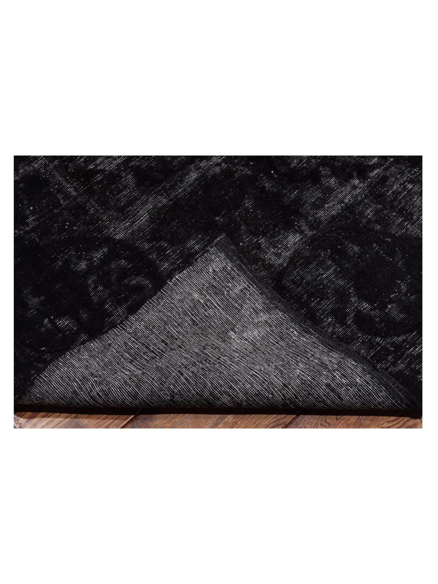 Vintage Black Black 9.7x13 Hand Knotted Rug