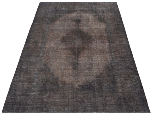 Vintage Dark Gray 9.10x12.6 Hand Knotted Rug