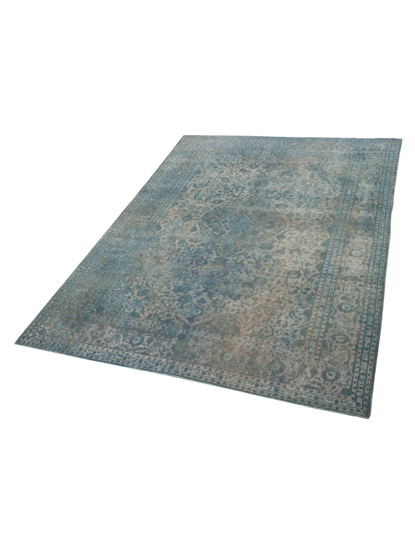 Vintage Blue 10x13.4 Hand Knotted Rug
