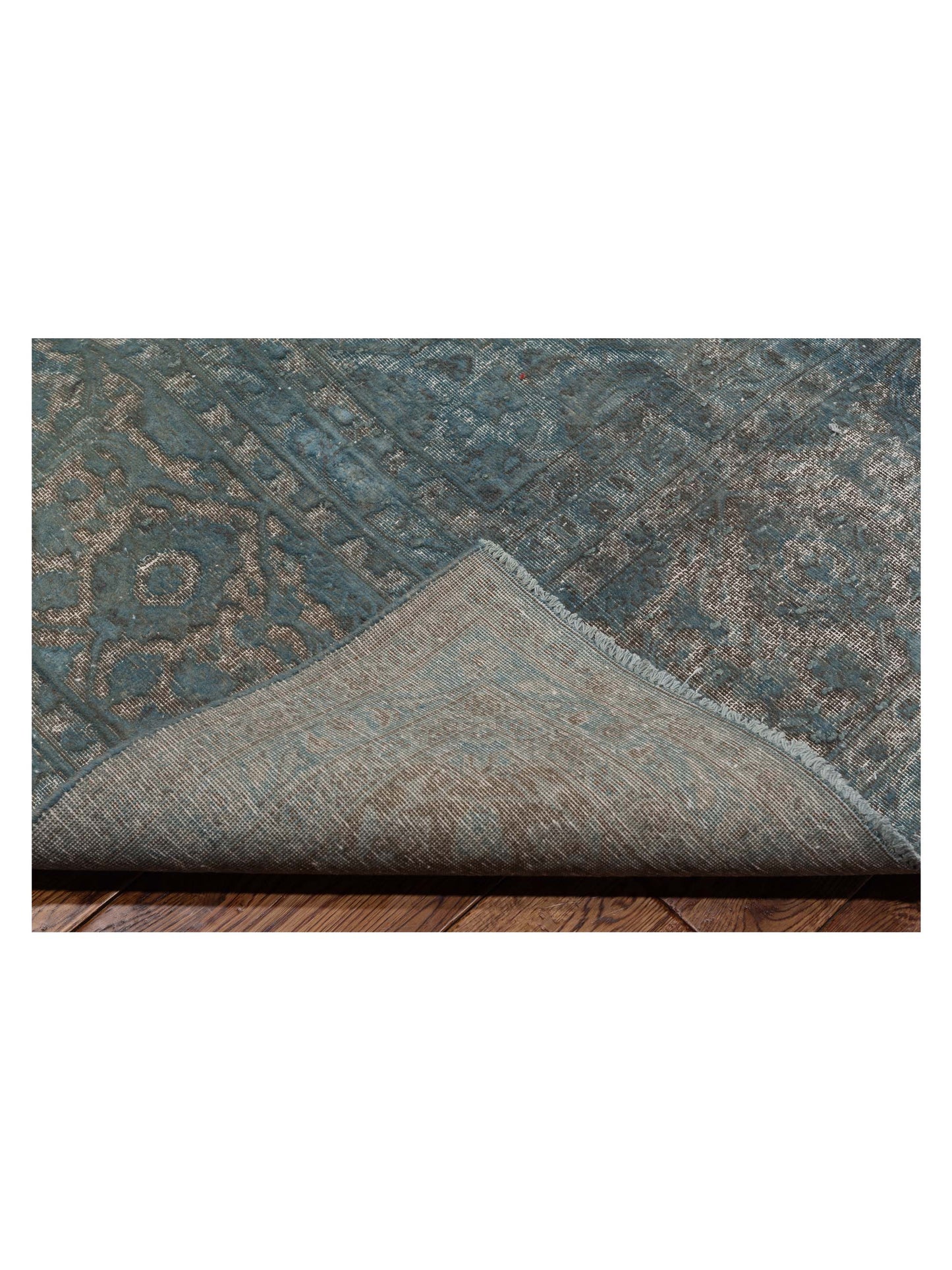 Vintage Blue 10x13.4 Hand Knotted Rug