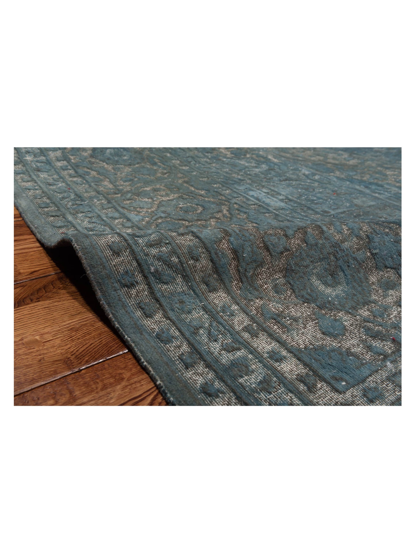 Vintage Blue 10x13.4 Hand Knotted Rug
