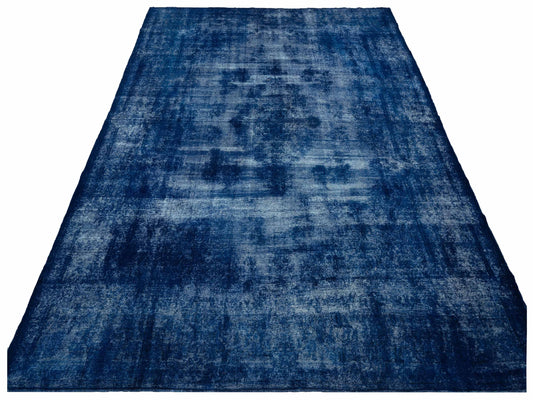 Vintage Dark Blue 9.7x13.5 Hand Knotted Rug