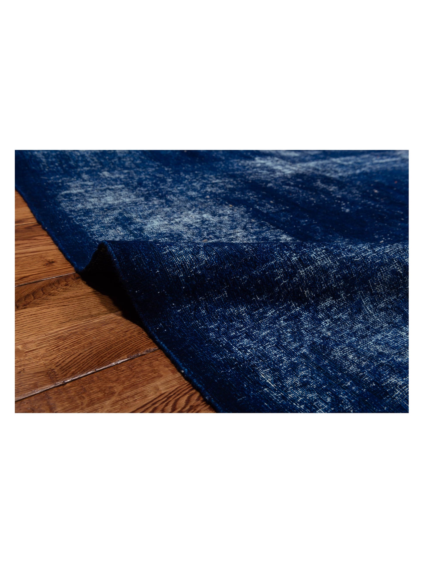Vintage Dark Blue 9.7x13.5 Hand Knotted Rug