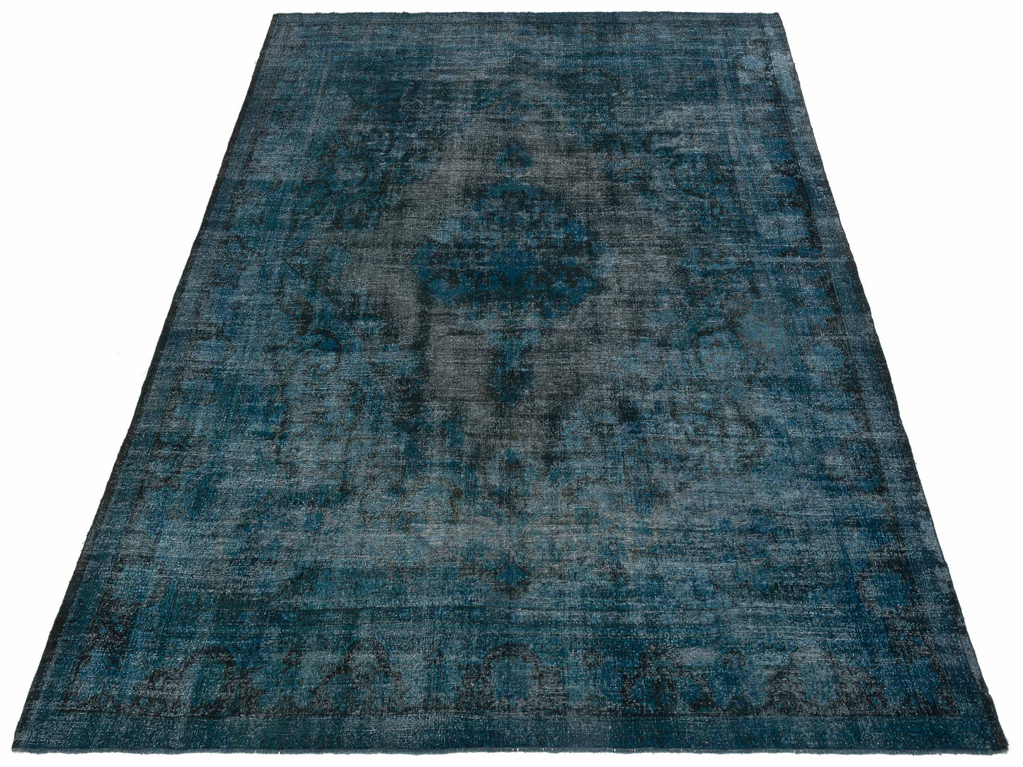 Vintage Blue 10.10x13.7 Hand Knotted Rug