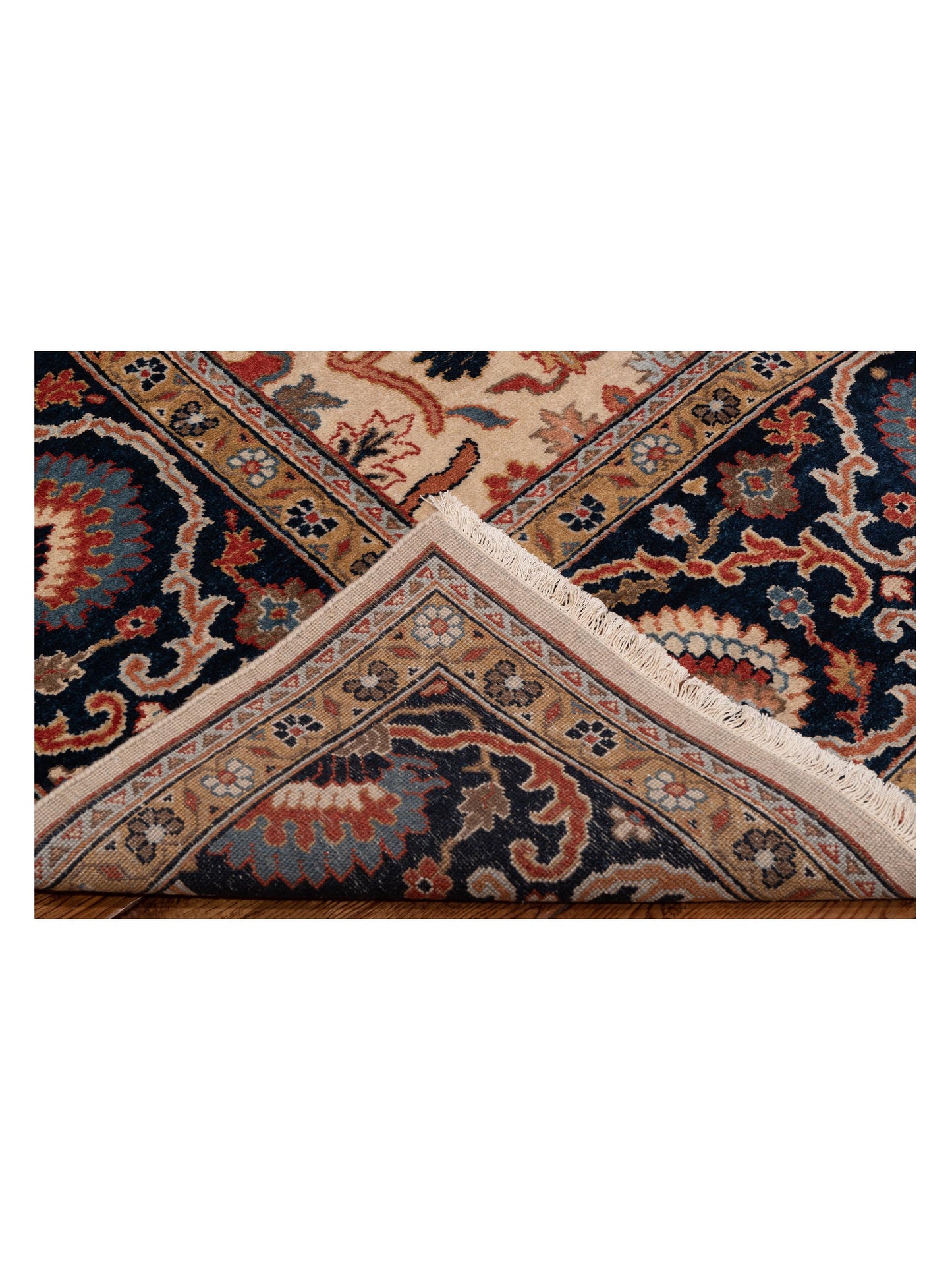 Corvella Ivory Navy 9x11.11 Hand Knotted Rug