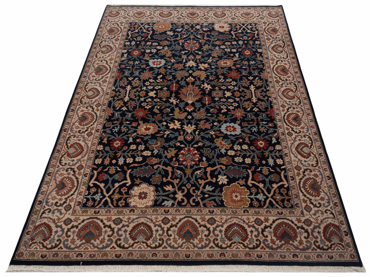 Corvella Navy Ivory 8x10 Hand Knotted Rug