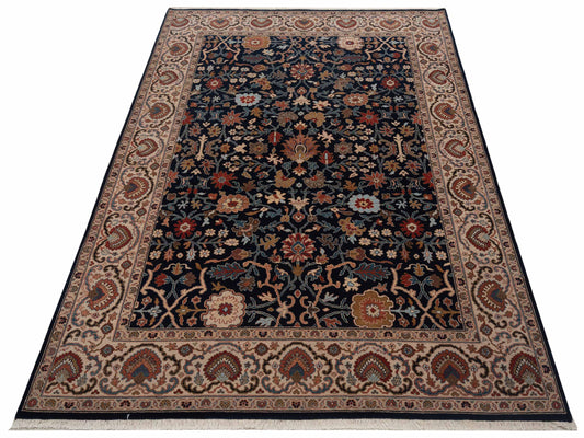 Corvella Navy Ivory 8x10 Hand Knotted Rug