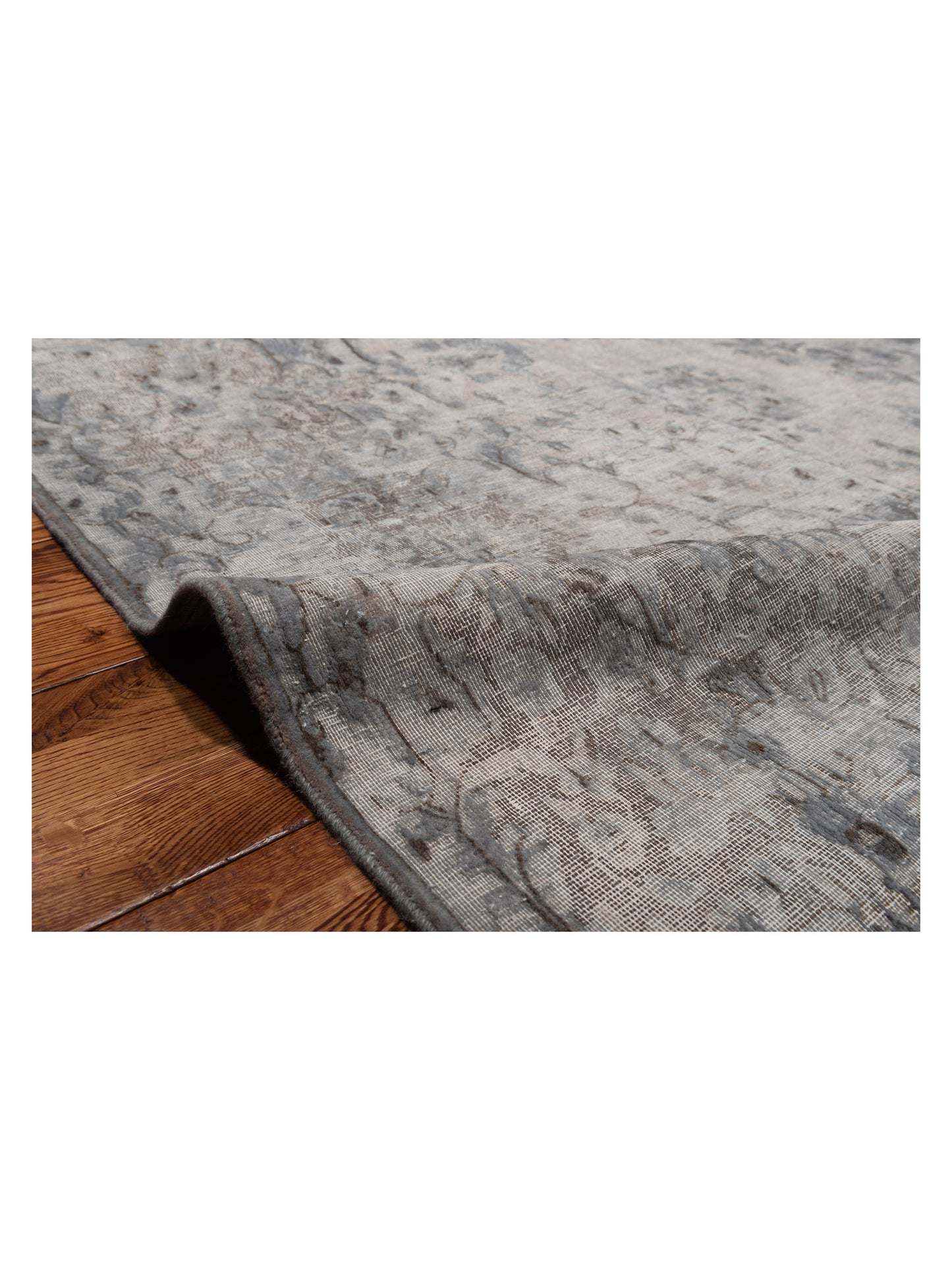 Vintage Light Gray 9.10x13.2 Hand Knotted Rug