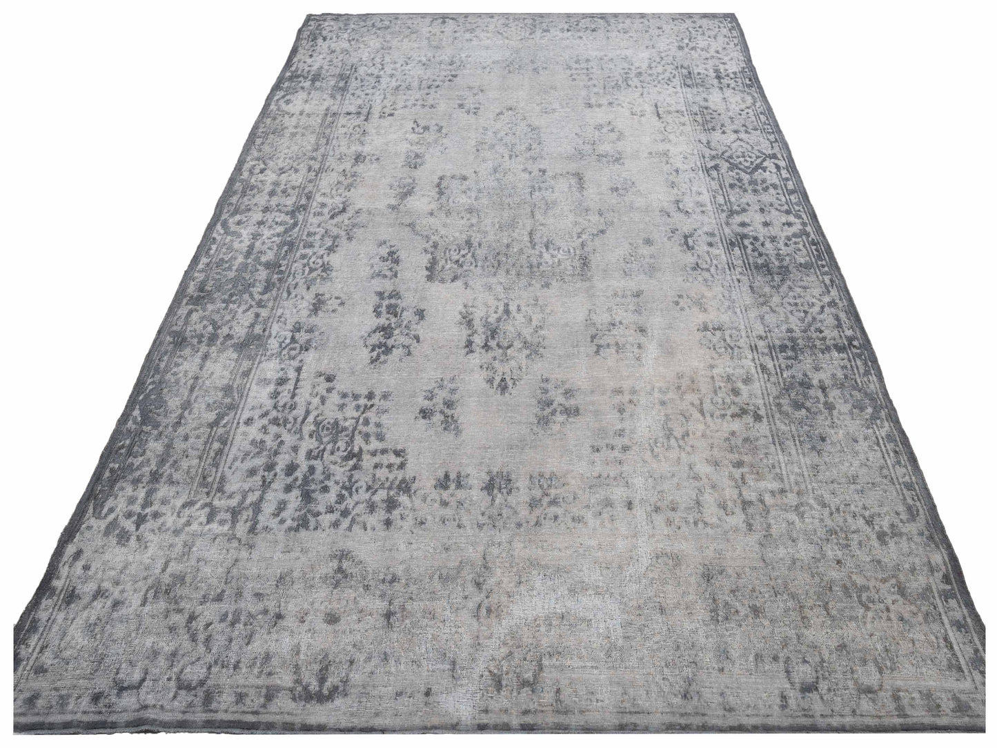 Vintage Gray 9.9x13.9 Hand Knotted Rug