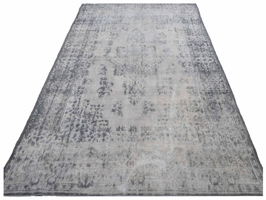 Vintage Gray 9.9x13.9 Hand Knotted Rug