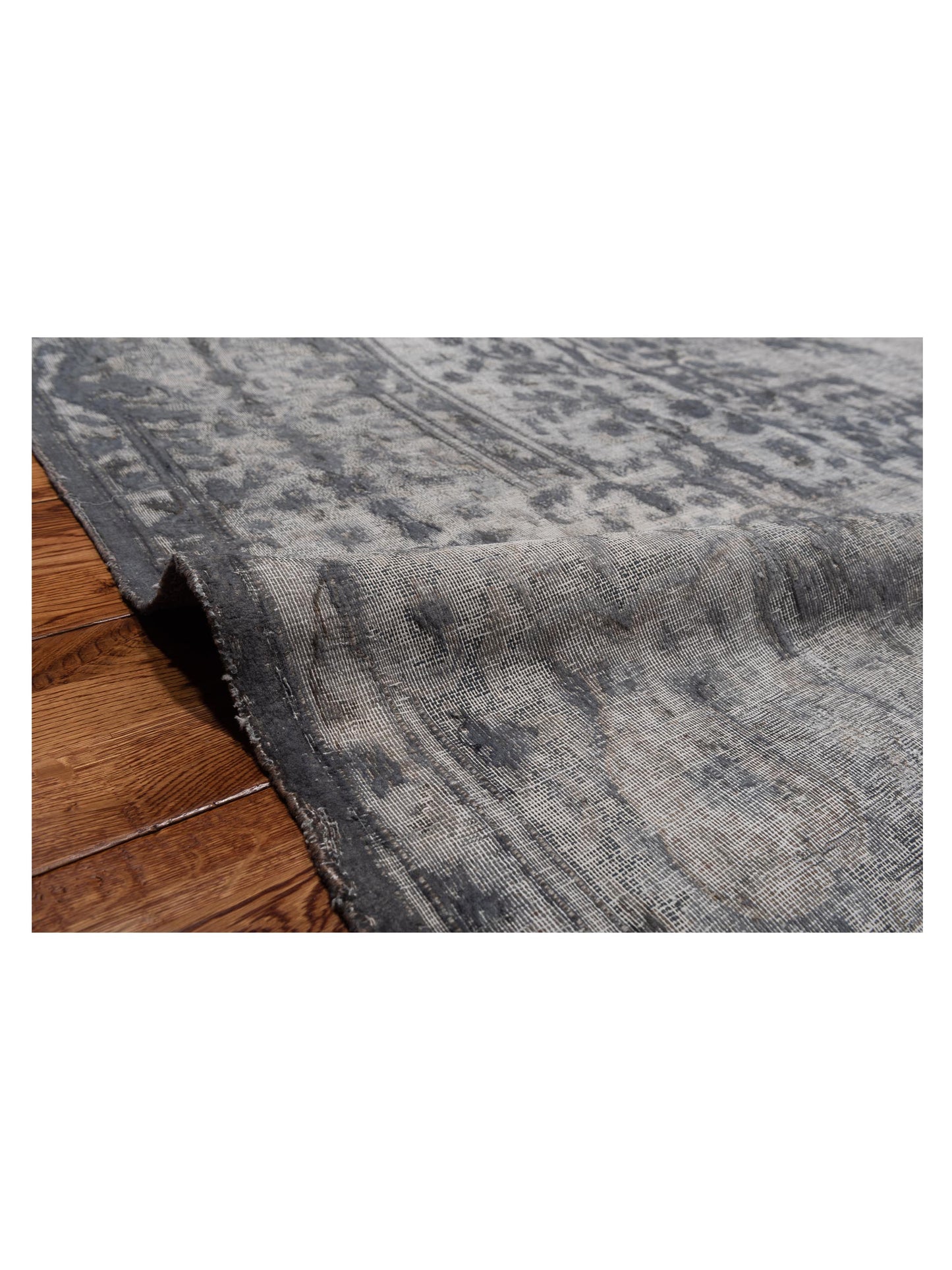 Vintage Gray 9.9x13.9 Hand Knotted Rug