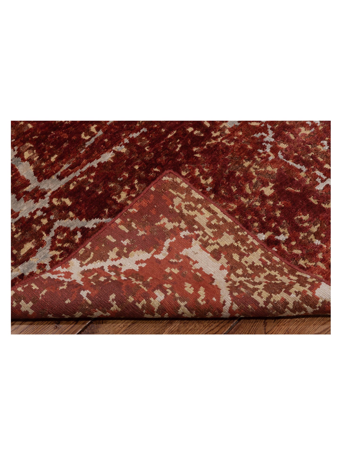 Tenzari Red 8x9.8 Hand Knotted Rug