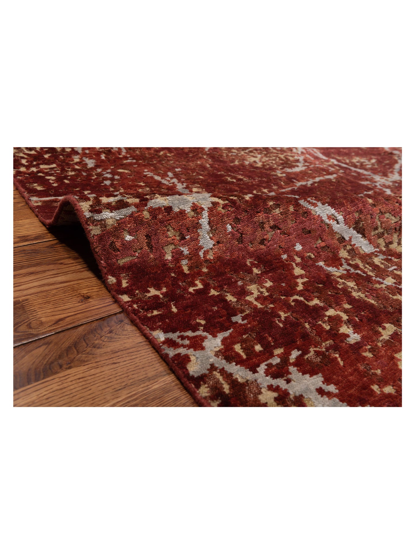 Tenzari Red 8x9.8 Hand Knotted Rug