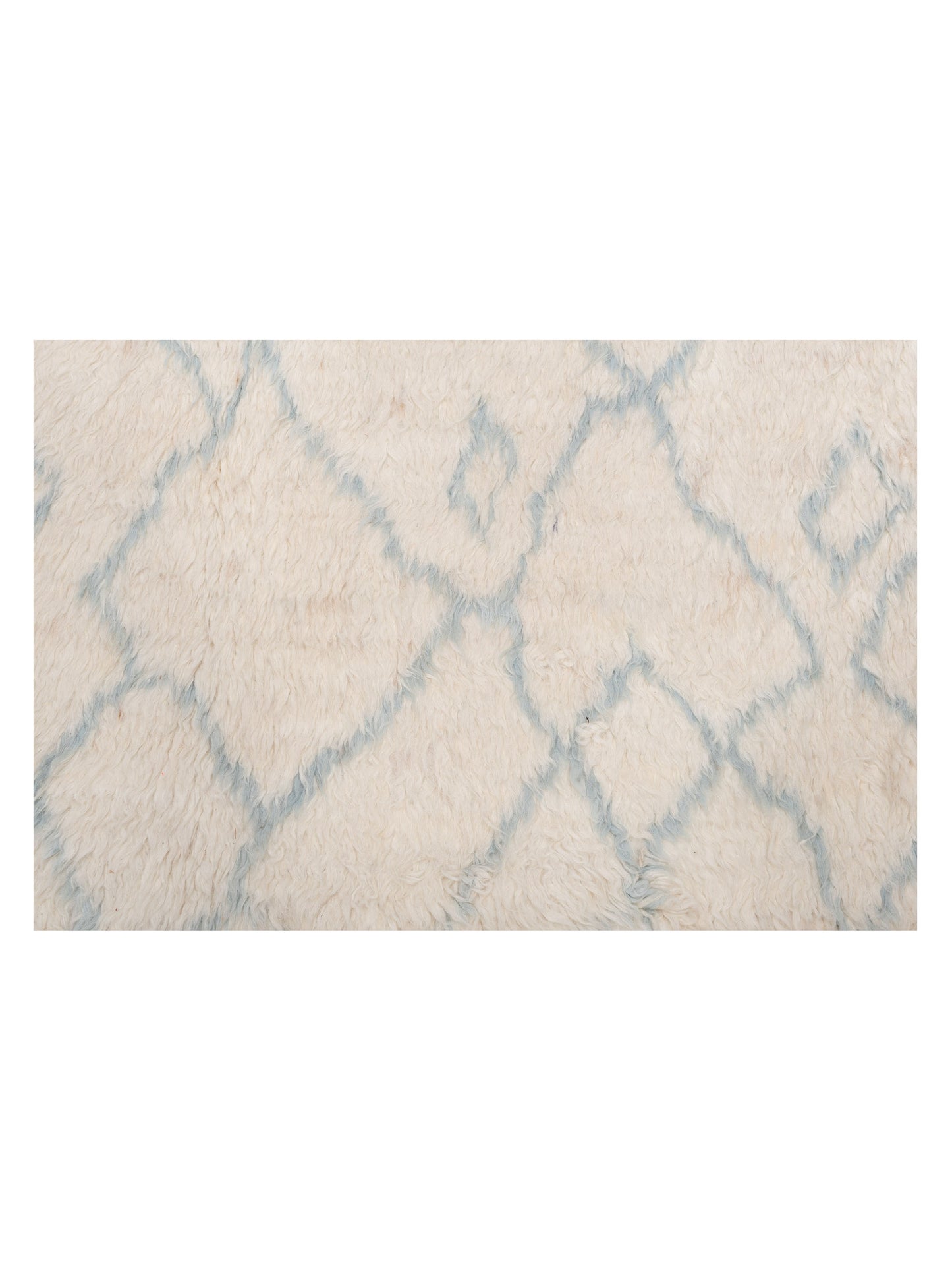 Baskra Ivory Light Blue 7.8x10 Hand Knotted Rug