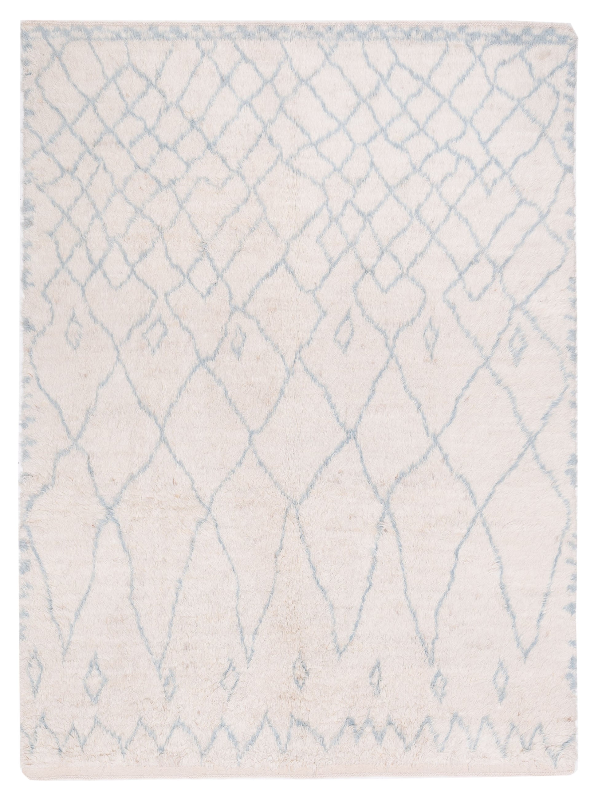 Pasha Berber  Ivory Light Blue Contemporary