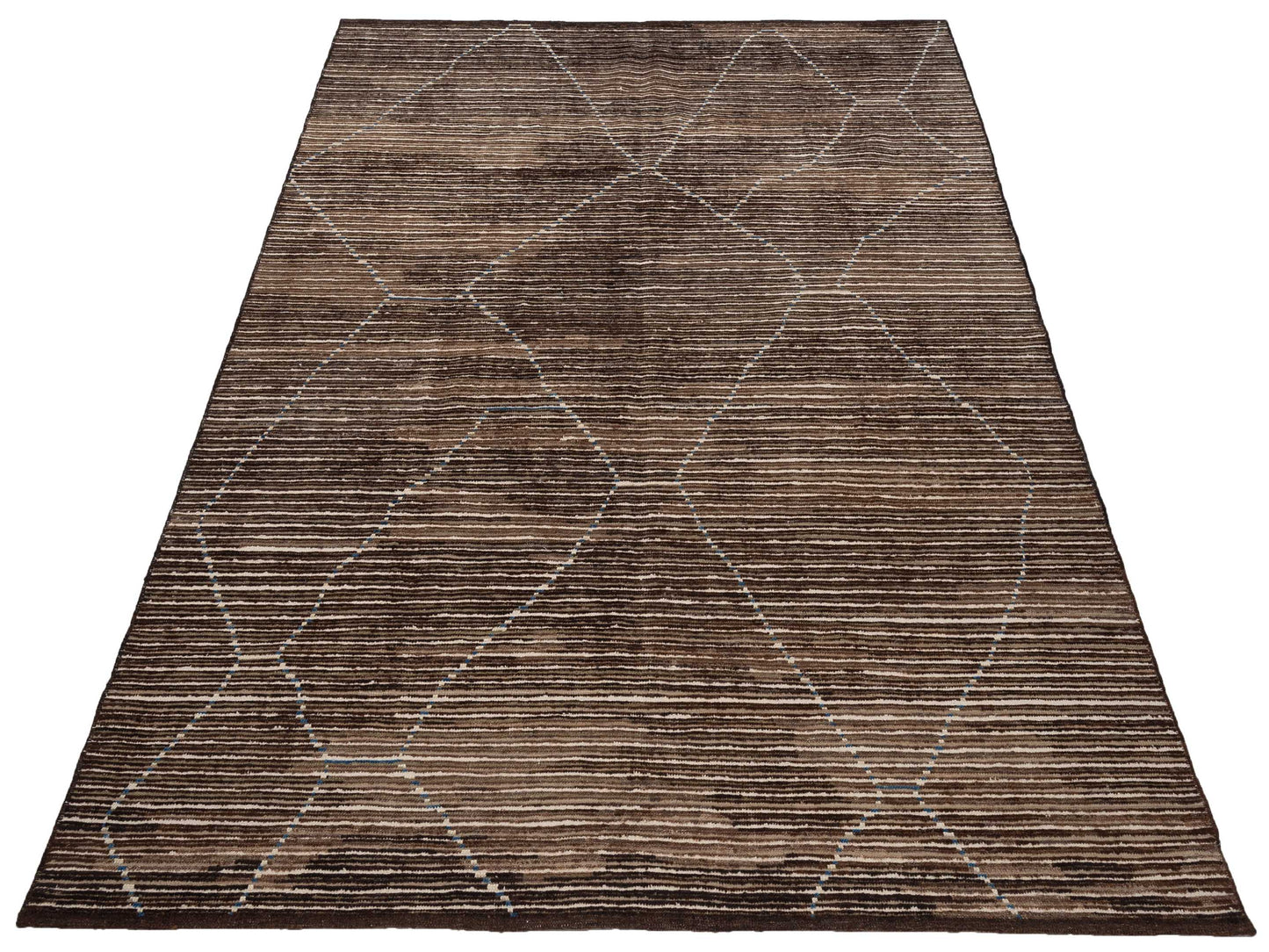 Baskra Brown Beige 7.10x10 Hand Knotted Rug
