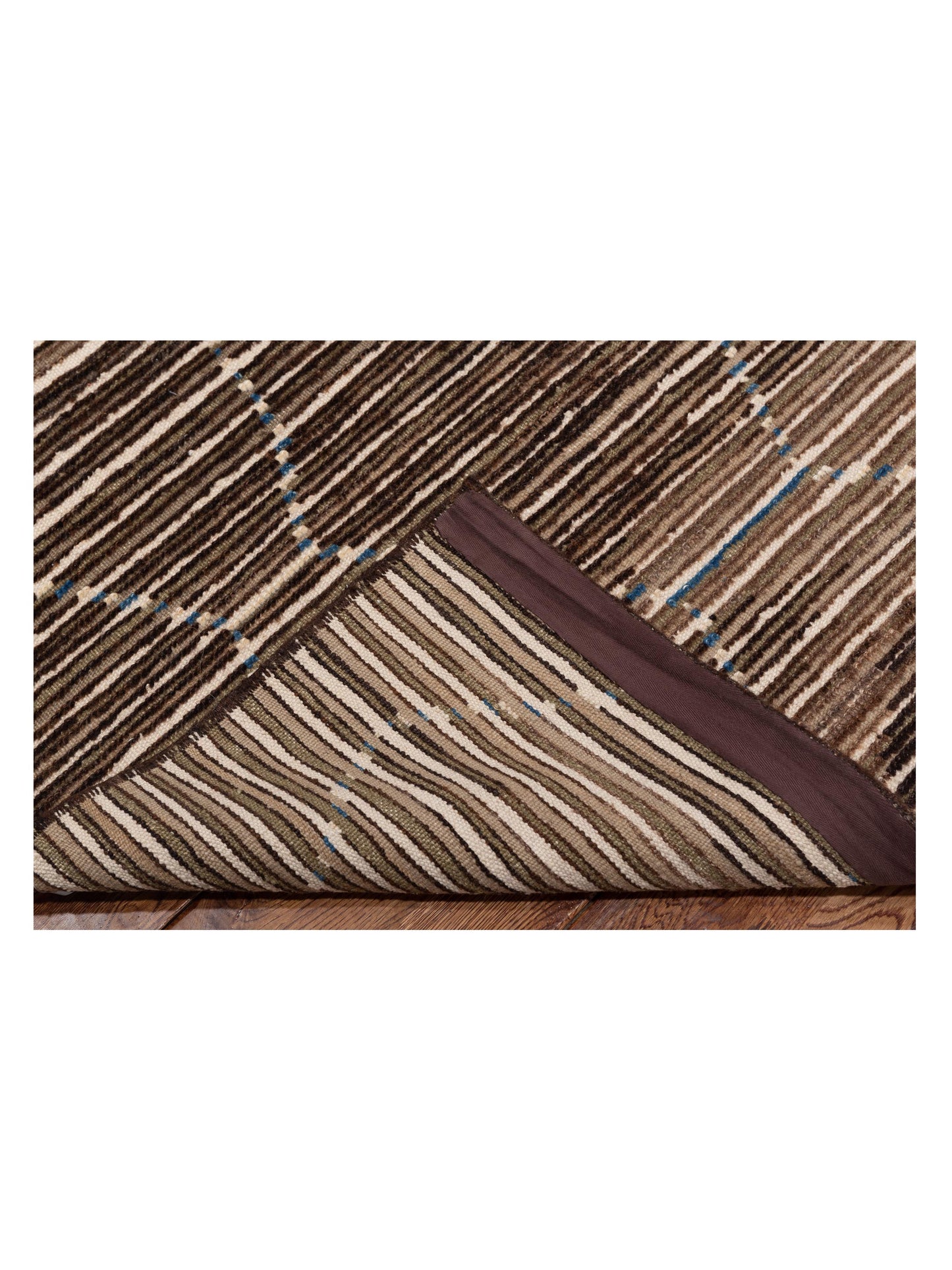 Baskra Brown Beige 7.10x10 Hand Knotted Rug